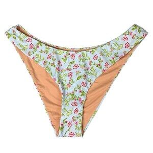 New! J.Crew Women’s Curved Waist Cheeky Bikini Bottom Meadow Floral Size M BF140